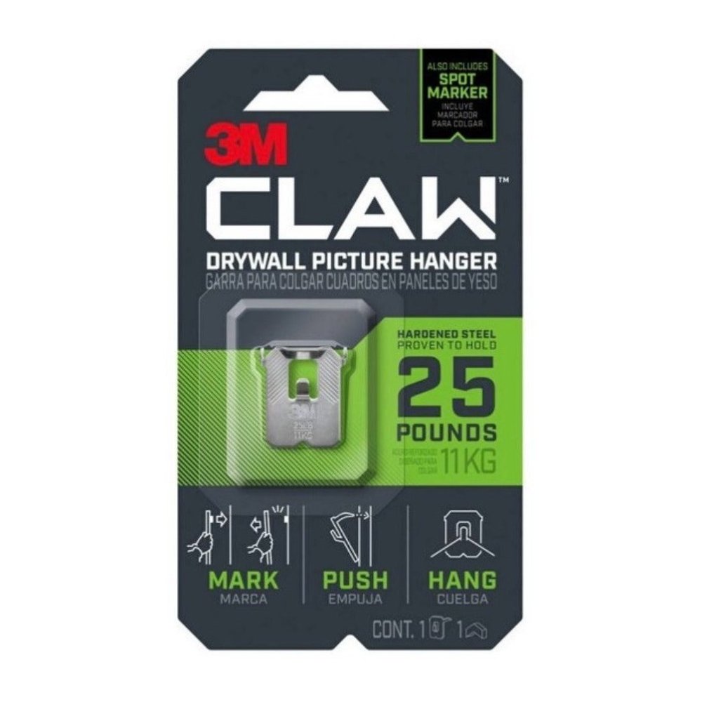 3M 25lb CLAW Drywall Picture Hanger with Spot Marker